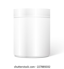 Empty white cylindrical box on the isolated background