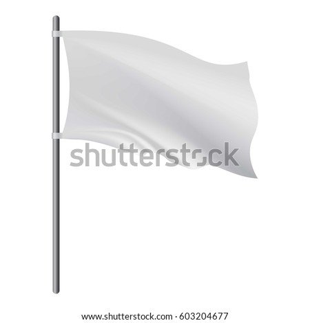 Download Empty White Flag Developing Wind Mockup Stock Vector ...