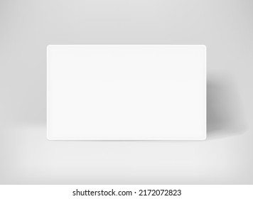 Empty white frame on grey interior. 3d vector presentation mockup