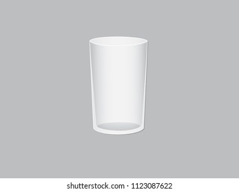 An empty white glass on gray or light black background vector illustration