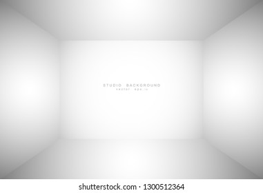 Empty white grey gradient studio room background. backdrop light interior with copyspace for your creative project, Vector illustration EPS 10