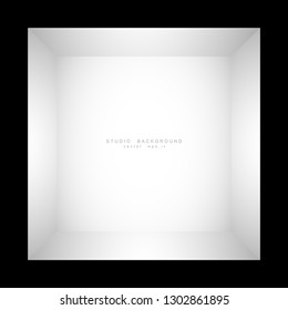Empty white grey gradient studio room background. backdrop light interior with copyspace for your creative project, Vector illustration EPS 10