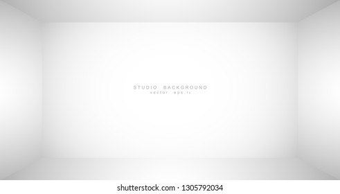 Empty white grey gradient studio room background. backdrop light interior with copyspace for your creative project, Vector illustration EPS 10