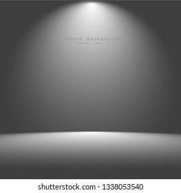 Empty white grey gradient studio room background. backdrop light interior with copyspace for your creative project, Vector illustration EPS 10