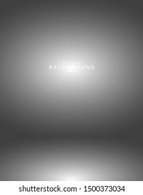 Empty white grey gradient studio room background. backdrop light interior with copyspace for your creative project, Vector illustration EPS 10
