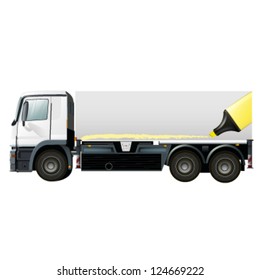 empty white lorry to place your idea. vector design