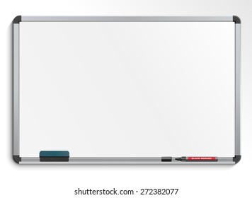 Empty white marker board.