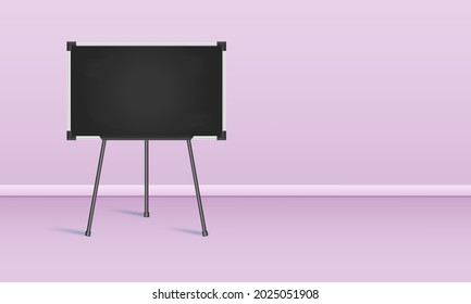 Empty white marker Presentation board on the floor stand