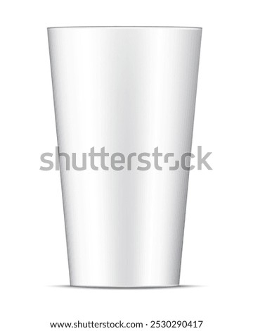 Empty white matte glass cup isolated with shadow