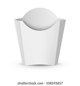 Empty White Packaging for French Fries. Fast Food Icon