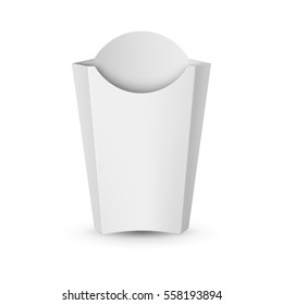 Empty White Packaging for French Fries. Fast Food Icon for Design Template