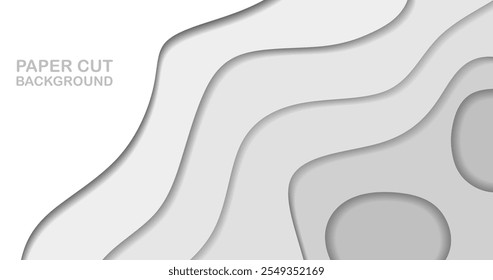 Empty White Paper Cut Background for presentation and design element