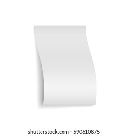 Empty white paper sheet isolated on white background. paper mockup grey template.