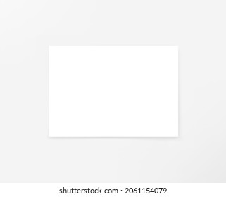 Empty White Paper Sheet On A Table. Horizontal Vector Mockup