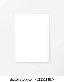 Empty white paper sheet on a table. Vertical vector mockup