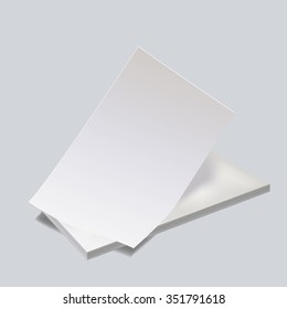 Empty white paper sheet on gray background