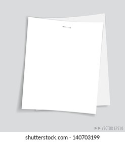 Empty white papers, ready for your message. Vector illustration.