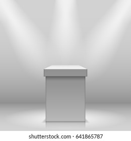Empty white pedestal