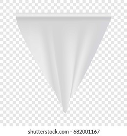 Empty white pennant mockup. Realistic illustration of empty white pennant vector mockup for web