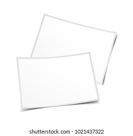 Empty white photo frames