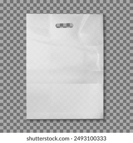 Empty white plastic bag. Vector illustration