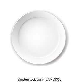 Empty white plate. Illustration on white background