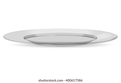 Empty white plate. Illustration on white background