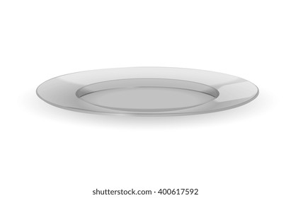 Empty white plate. Illustration on white background