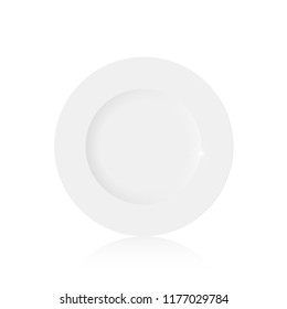 empty white plate mock up with reflection and sparkles
