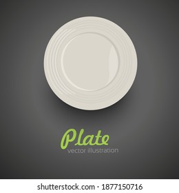 Leere weiße Platte auf grauem Hintergrund