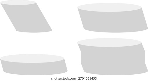 Podio blanco vacío, pedestal y plataforma, escenario de pie, cilindro, etapas redondas vacías y escaleras de podio Plantilla 3D para presentación de productos, premios - Vector de stock