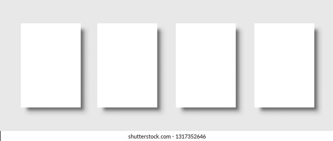 Empty white posters set. White black template.Vector illustration.