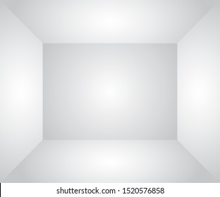 Empty white room. The inner space of the box. Vector illustration.