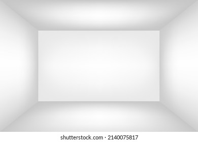 Empty white room. The inner space of the box. Mock up for you business project. Vector.