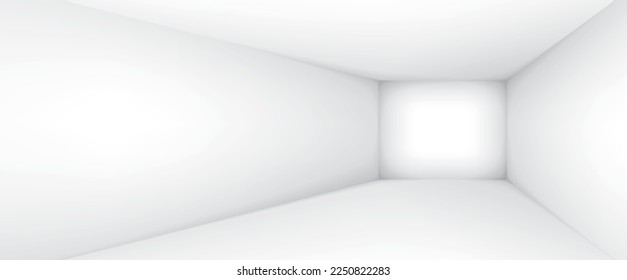 Empty white room. The inner space of the box. Vector design illustration. Mock up for you business project