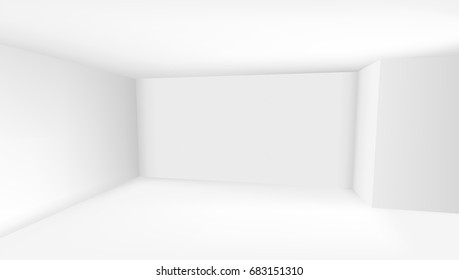 Plantilla interior vacía de la sala blanca. Vector EPS10
