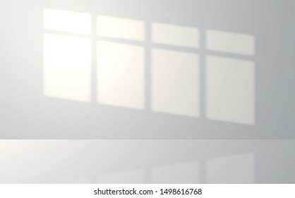 Empty white room with sun light