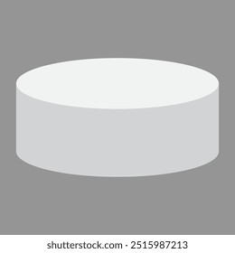 Empty white round podium, modern pedestal and platform, stand stage, cylinder, round empty stages and podium stairs 3d template for product presentation, awards. Isolated on gray background. EPS 10