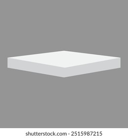 Esvaziar o pódio redondo branco, pedestal moderno e plataforma, palco de suporte, cilindro, estágios vazios redondos e escada de pódio 3d modelo para apresentação de produto, prêmios. Isolado no plano de fundo cinza. EPS 10