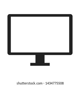 empty white screen display computer monitor isolated on white background. vector illustration