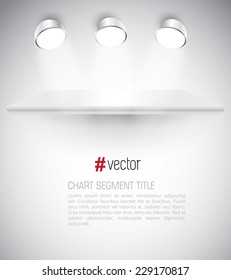 Empty white shelf hanging on a wall