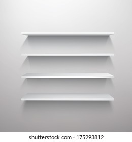 Empty White Shelf Vector Illustration