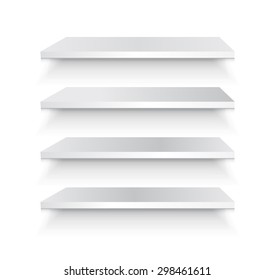 Empty white shelf vector illustration