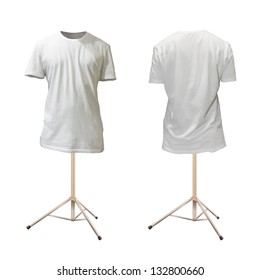 Empty white shirt design. Realistic vector illustration.