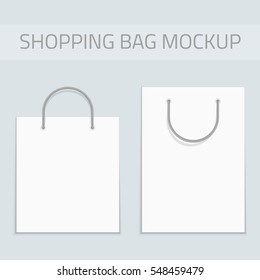 Empty white shopping bag template for advertising and branding. Mockup Paper Package. Mock Up Template Ready For Your Design. Product Packing Vector EPS10.