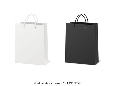 Empty White Shopping Paper Bag Isolated Stock Vector (Royalty Free ...