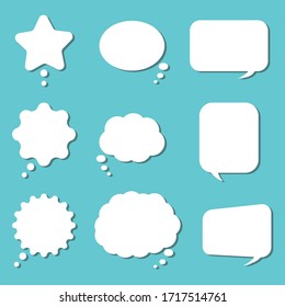 Empty white speech bubbles. EPS 10 vector.