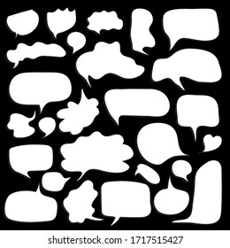 Empty white speech bubbles. EPS 10 vector.