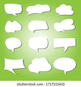 Empty white speech bubbles. EPS 10 vector.