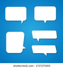 Empty white speech bubbles,The idea is set on a blue background. EPS 10 vector.